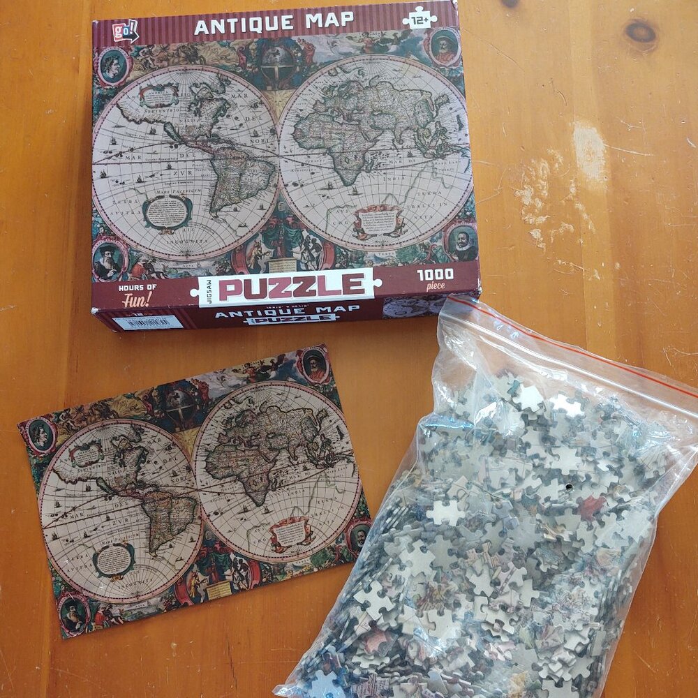 ANTIQUE MAP - GO GAMES! 1000 PIECE JIGSAW PUZZLE  29 X 19